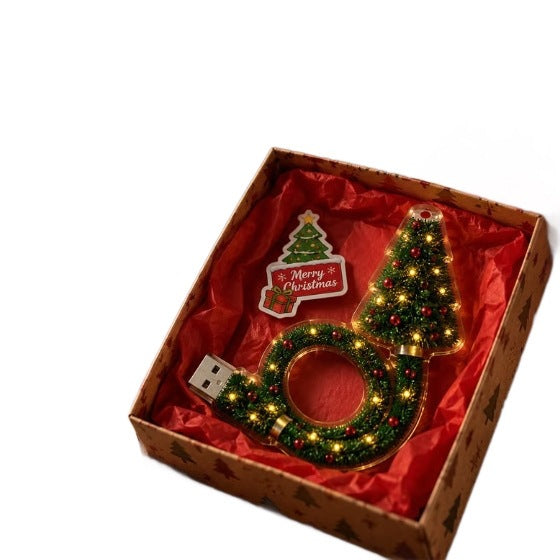 Creative Christmas Tree Shaped USB Projection Light