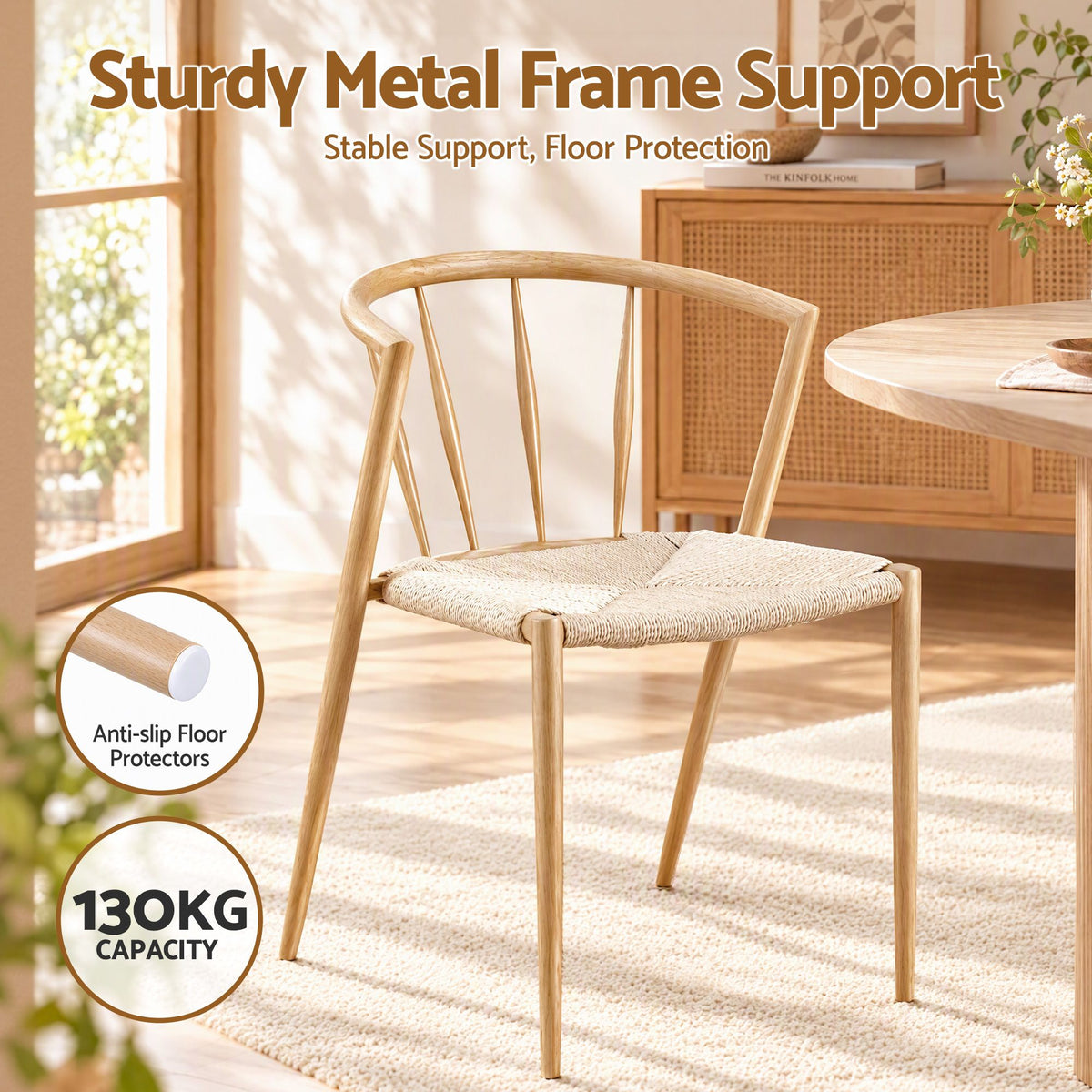 Artiss Dining Chairs Set of 2, Leisure Accent Chair for Living Room & Balcony Spindle Back