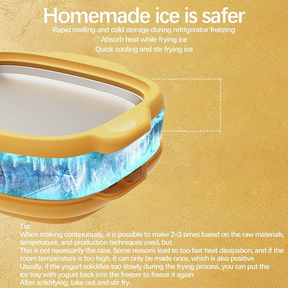 Rolled Ice Cream Maker Kit, Portable Instant Rolled Icecream Maker Machine Tray, Diy Rolled Ice Cream Tray Includes 2 Scrapers, Stainless Steel Ice Cream Machine Tray, Fun Frozen Dessert Making